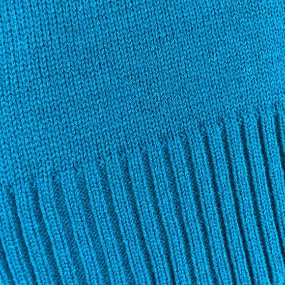 Vintage 80s Jenny Blue Knit Acrylic Cardigan Sweater Women's Size Medium Retro - Picture 11 of 16